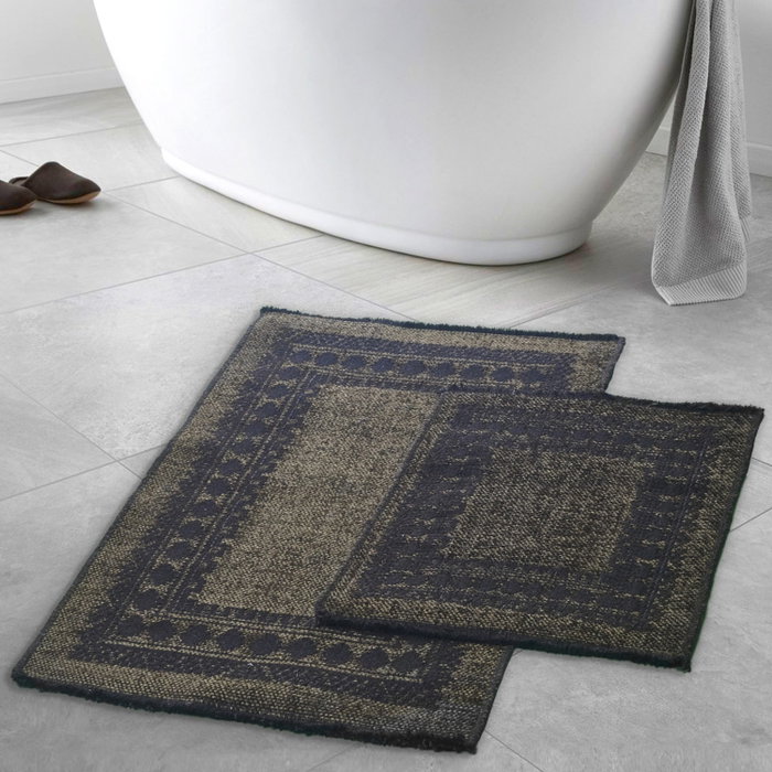 Mijölnir Venedik - Green Juego de alfombrillas de baño de algodón (2 piezas) Mijölnir Venedik - Green Juego de alfombrillas de baño de algodón (2 piezas)